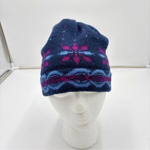 Vtg Verbier Wool Knit Winter Beanie Tassel Hat Snow Ski Cap Fair Isle Canada